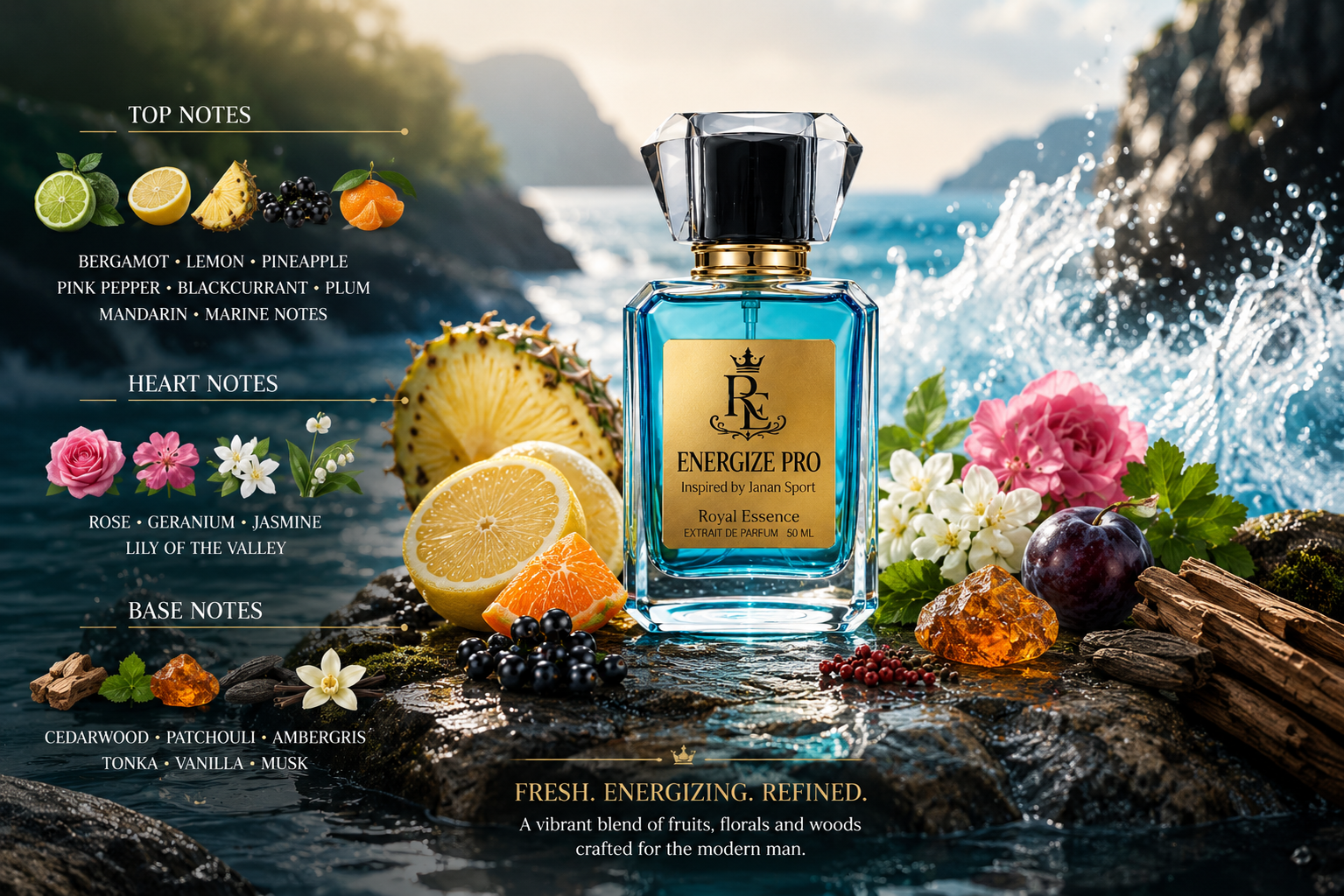 Energize Pro – Fresh Fruity Extrait de Parfum – 50ML